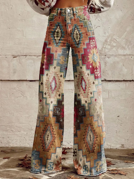 Sarah® - Pantaloni vintage boho a gamba larga