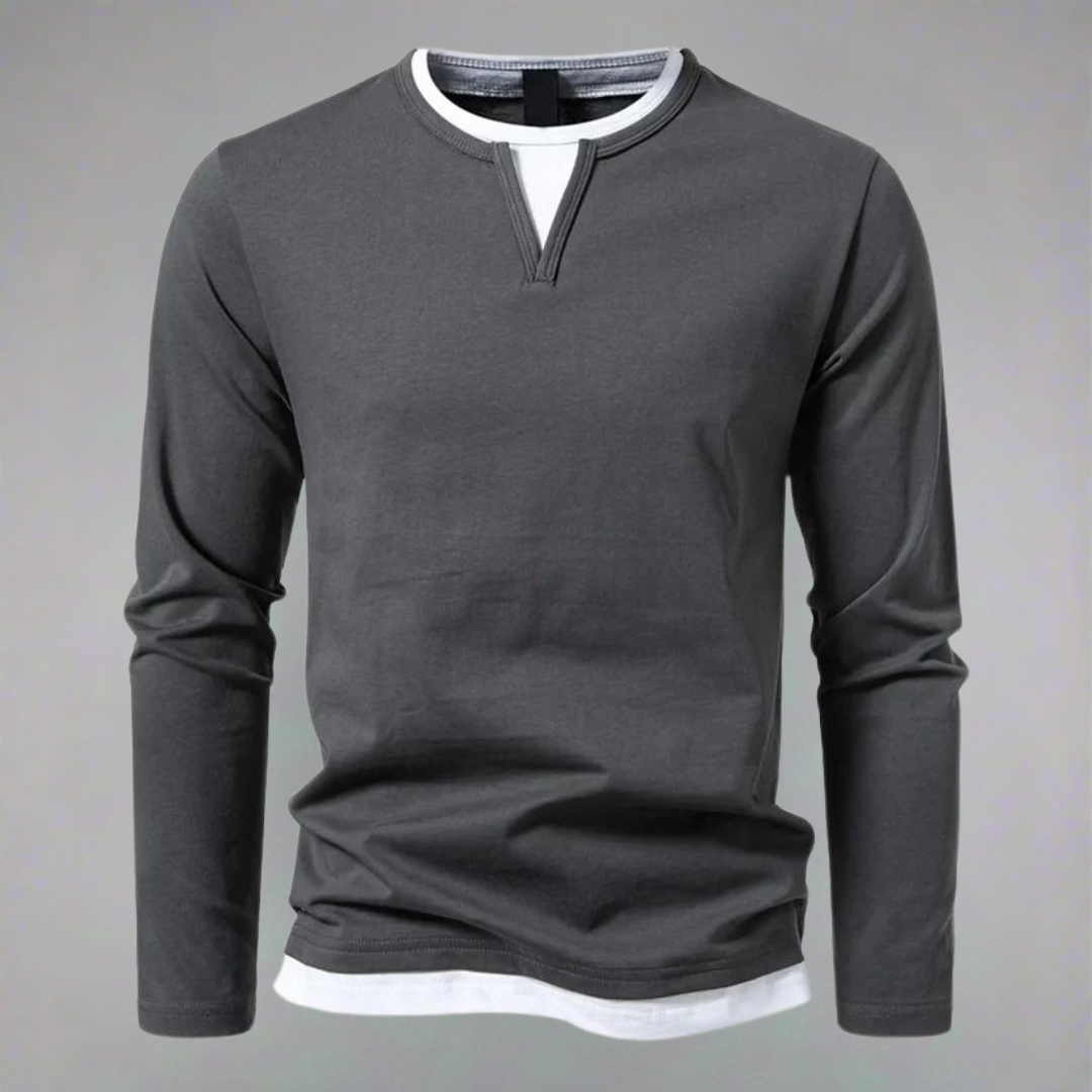 Ryan® – Maglia a Maniche Lunghe con Collo a V, Stile Moderno