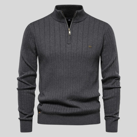 Henry® – Pullover con cerniera in maglia fine e design moderno