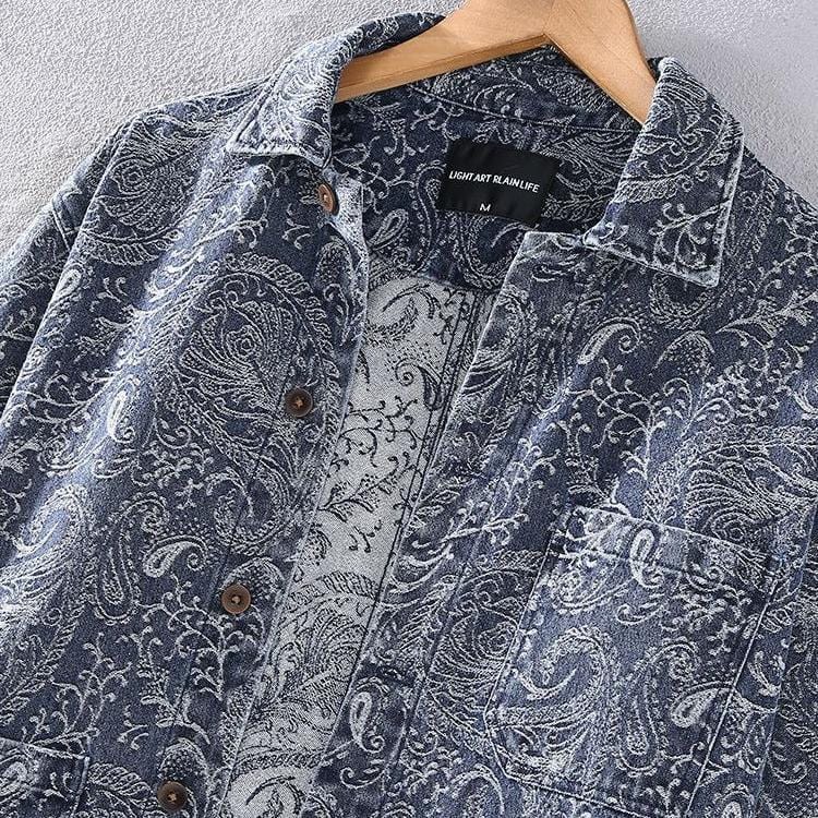 Calvin® – Giacca in Denim Paisley con Stile Distinto