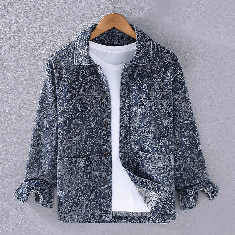 Calvin® – Giacca in Denim Paisley con Stile Distinto