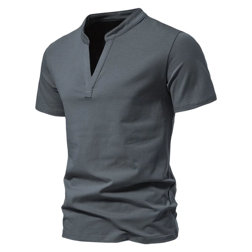 Carlo® - Maglietta Henley con Collo Rialzato