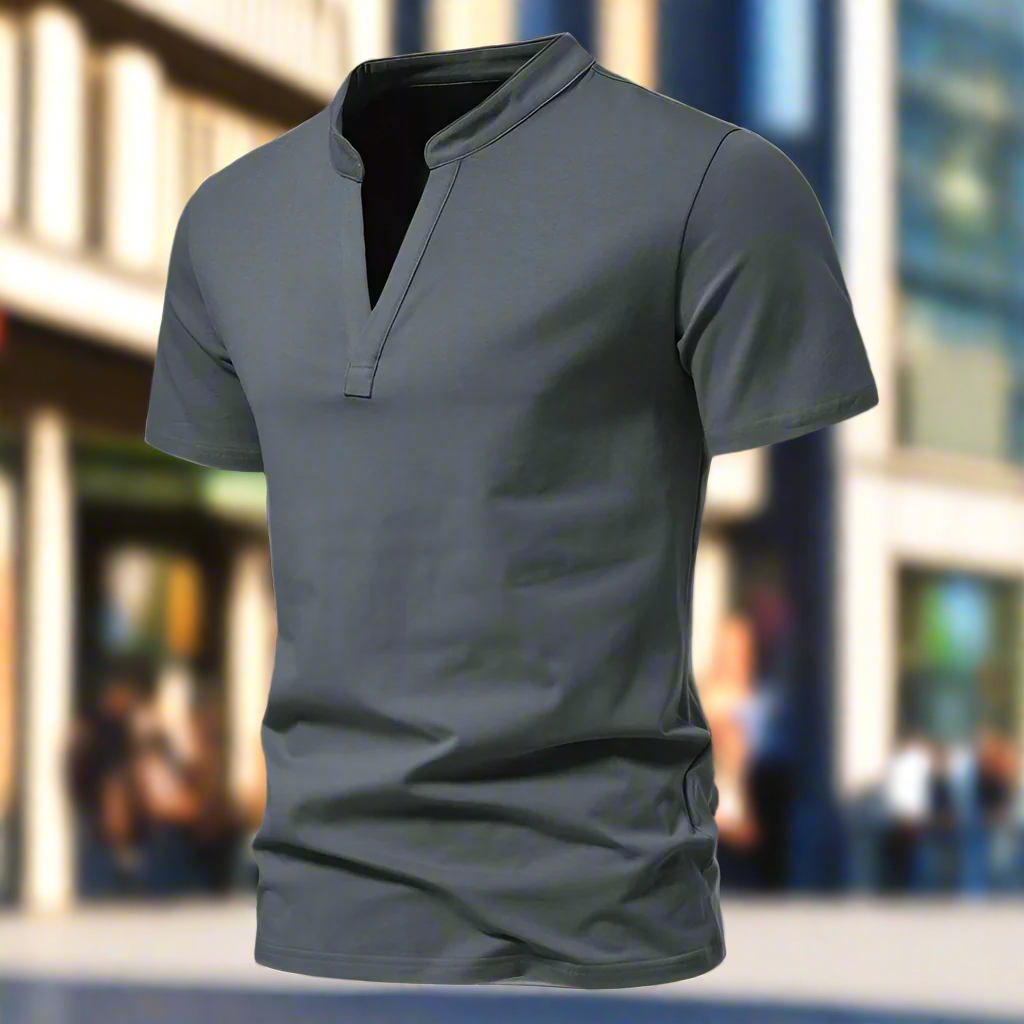 Carlo® - Maglietta Henley con Collo Rialzato