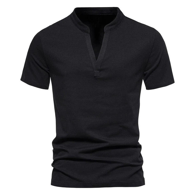 Carlo® - Maglietta Henley con Collo Rialzato