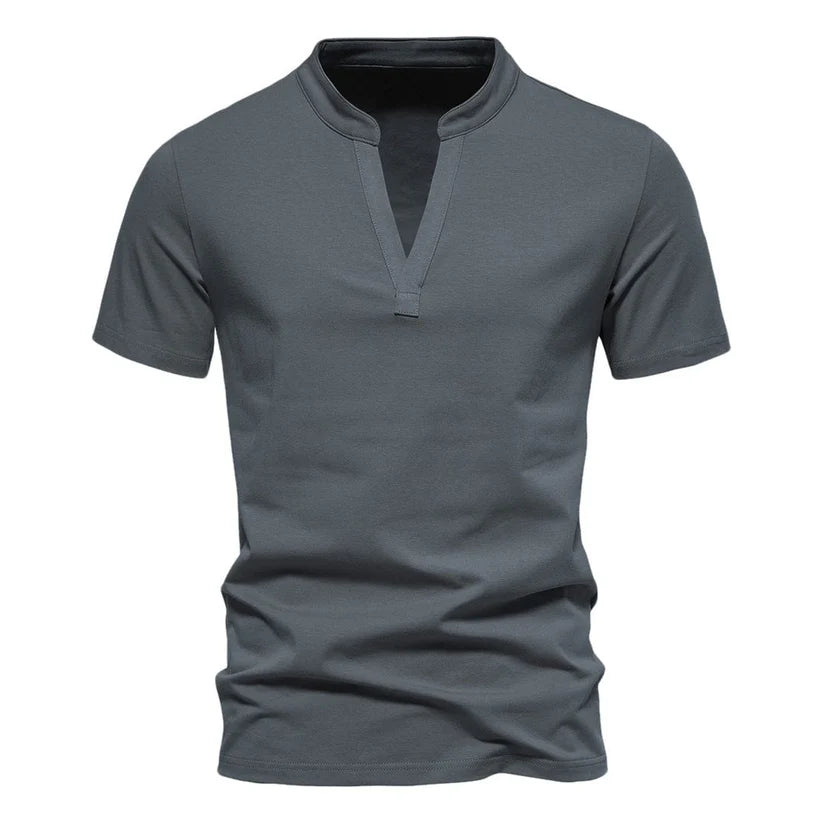 Carlo® - Maglietta Henley con Collo Rialzato