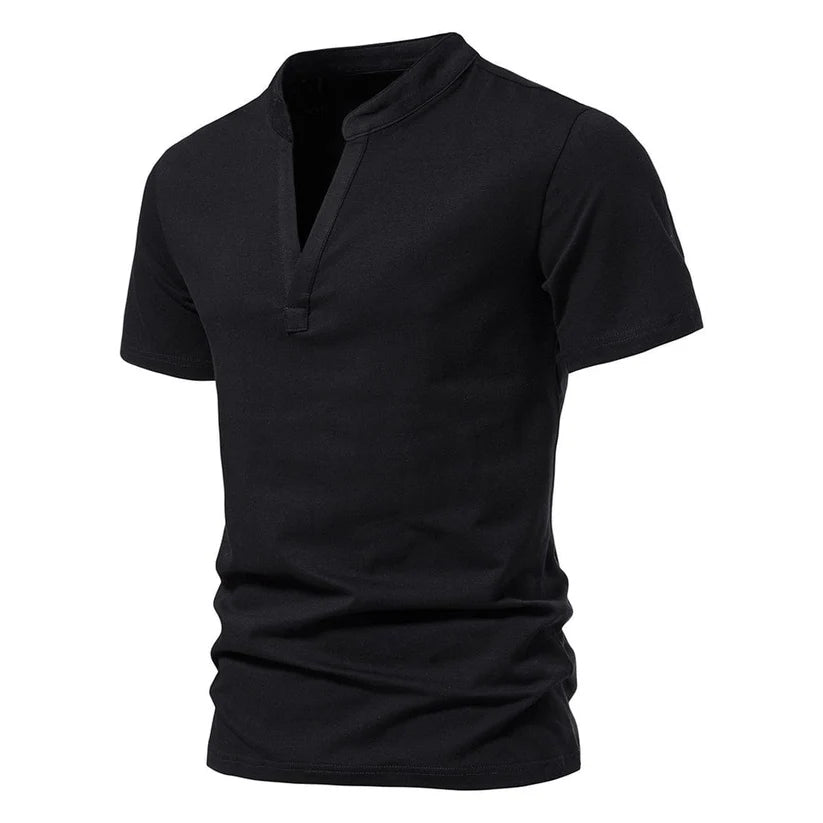 Carlo® - Maglietta Henley con Collo Rialzato